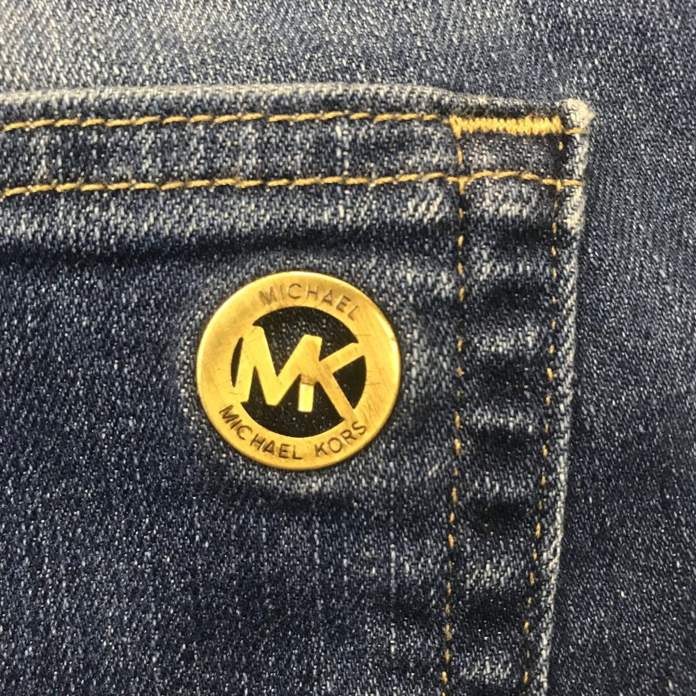 MICHAEL KORS Medium Wash Distressed Skinny Jeans - Picture 5 of 7